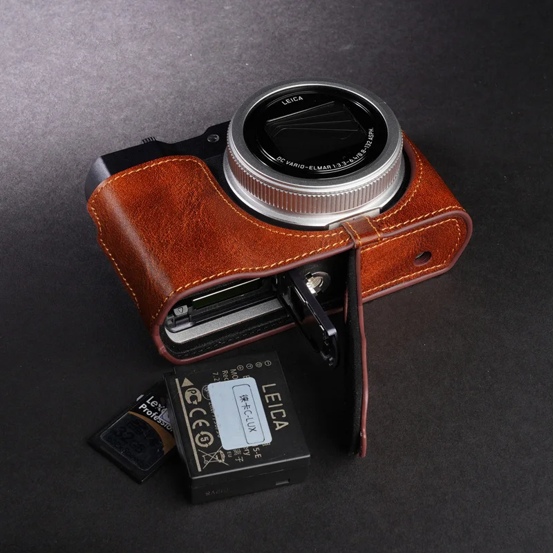 Natūralios Odos Pusė Atveju Fotoaparatas Padengti Leica C-LUX, Su Anga Baterijos dangtelis